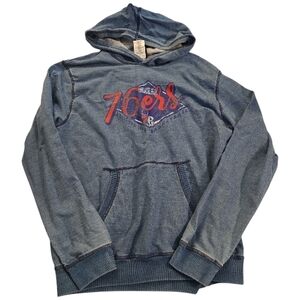 NBA Denim Blue Hoodie with Philadelphia 76ers Graphic